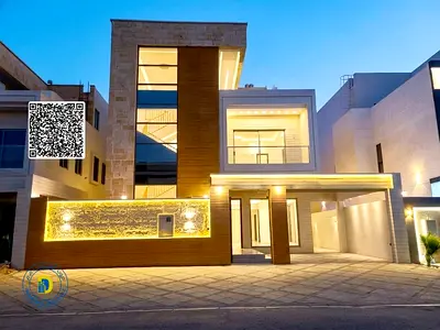Modern villa in Al Yasmin, 5BR with roof, special price. Super deluxe finishing. Freehold. Bank financing