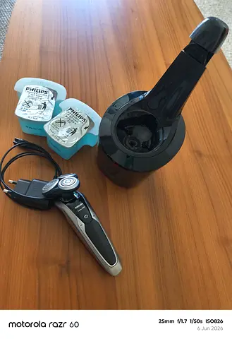 Philips Electric Shaver with Charging Stand and Cleaning Pods
