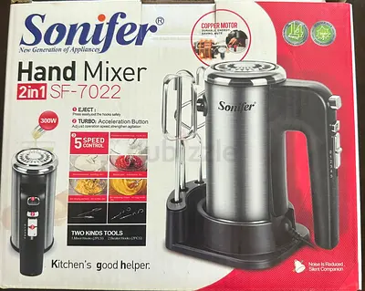 Sonifer SF-7022 2-in-1 Hand Mixer (300W) with Beaters - Stainless Look