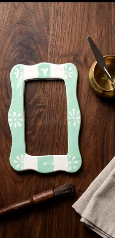 Hand-painted ceramic small decorative frame
