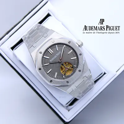 Audemars Piguet Royal Oak Stainless Steel Mens Watch - Grey Dial, Tourbillon