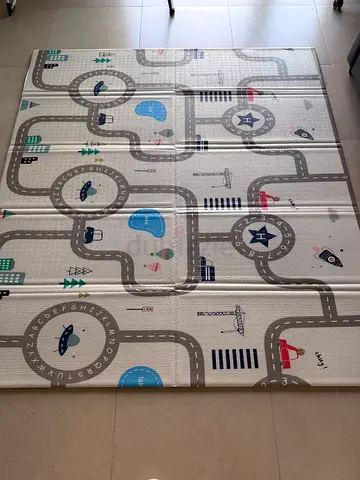 Large Padded Baby Play Mat with Road and City Design 200 * 180 * 1.5 cm