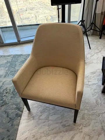 6 Modern Upholstered Armchairs in Beige