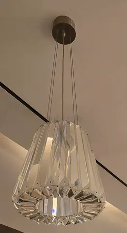 2 x Crystal-style pendant chandelier light - modern hanging lamp