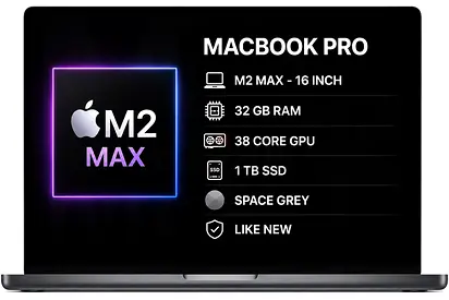 MacBook Pro 16” M2 Max | 32GB RAM | 1TB SSD | 38-Core GPU | Space Grey