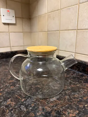 Small Glass Teapot with Bamboo Lid