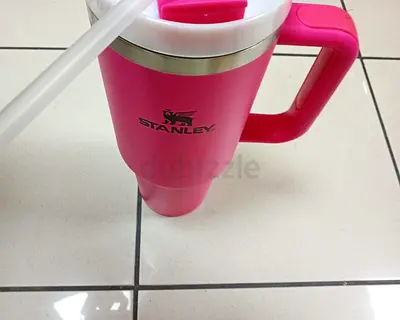 Pink Stanley Insulated Travel Mug with Straw -