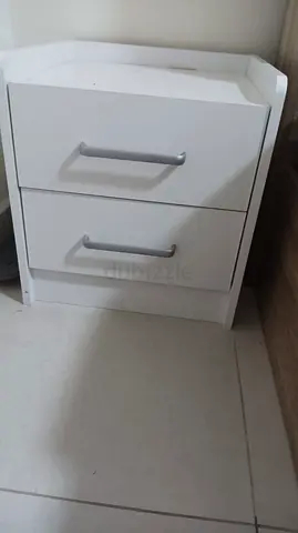 2 sets of White 2-Drawer Bedside Table / Nightstand - Good Condition