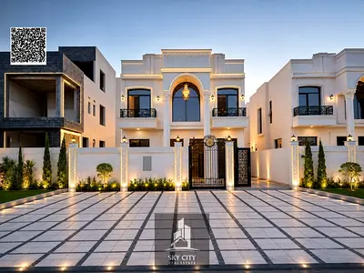 Neoclassical villa with garden for sale. Dubai villa design, directly opposite a park on Street 311. Registration and ownership fees included. Ready t