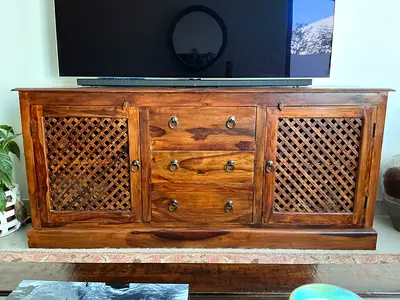 Marina Solid Wood Sideboard / TV Cabinet with Lattice Doors