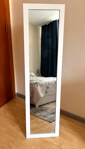 Modern Standing Full Length Mirror with White Frame