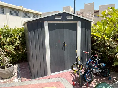 Steel Storage Shed (Grey, 202 x 122 x 180.5 cm)