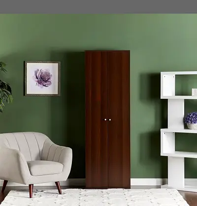 Tall wooden shoe cabinet / storage cupboard in dark brown
