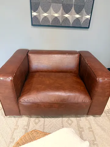 Faux Leather Armchair Sofa – As-Is, Quick Sale