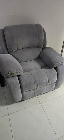 Comfortable Grey Recliner Armchair - Good Condition