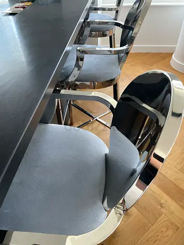 Set of 3 Modern Chrome bar stools
