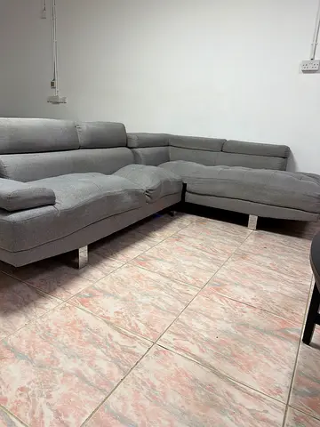 Light grey L-shaped sectional sofa - good condition