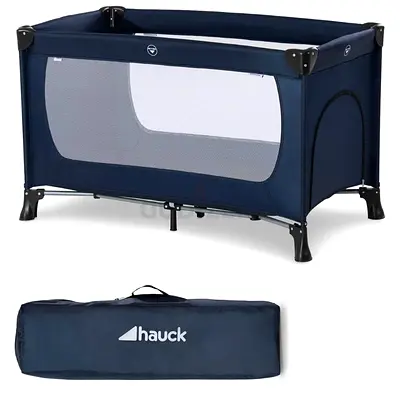 Hauck DreamN Play Plus Travel Cot / Playpen - Navy Aqua (With Carry Bag)