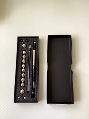 Black Ballpoint Pen Set with Crystal Accents - Like New