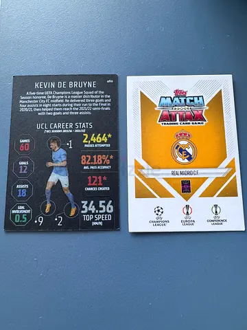 Match Attax Football Trading Cards - Real Madrid  Kevin De Bruyne (Set of 2)