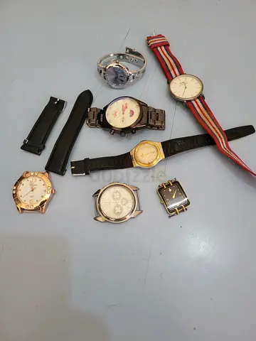 Lot of 8 used wrist watches - mixed styles and parts