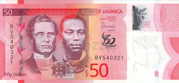 JAMAICA 50 DOLLARS COMMEMORATIVE BANKNOTE 2022