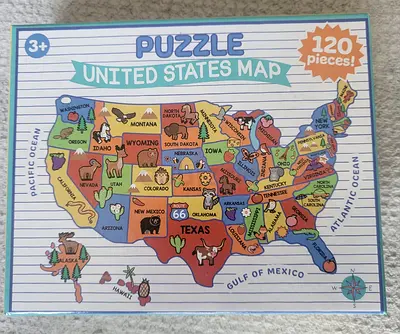 USA Map Puzzle for Kids – 120 Piece Educational Geography Puzzle Toy