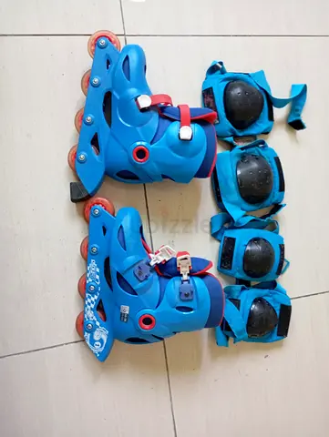 Decathlon Kids Inline Skates Blue 34-36 Size, With Safety Pads