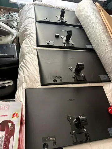Set of 4 Samsung 24-27 Monitors with VESA Mounts — Used, Good Working Condition
