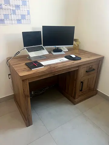 Solid Wood Study/Computer Desk with Drawers - Good Condition
