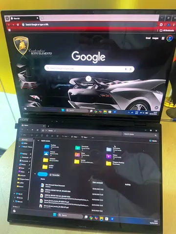Dual-screen portable monitor setup (15–17 inch) - good working condition