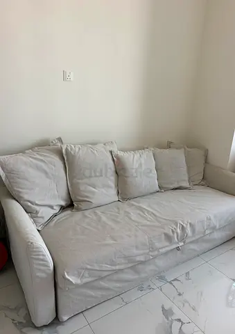 Light grey  IKEA HOLMSUND 3-Seater Sofa Bed with Storage with removable covers