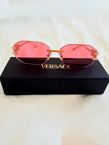 Versace pink rimless sunglasses