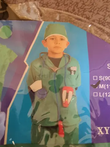 Childs Doctor Role-Play Costume (Green) Used once