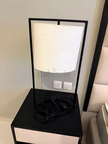 Modern rectangular frame table lamp with fabric shade 5 in total