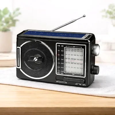 Portable AM/FM/SW Radio with Speaker and Antenna AND Solar charger