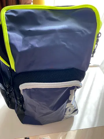 Navy blue compact backpack ARENA  with neon zipper - excellent condition