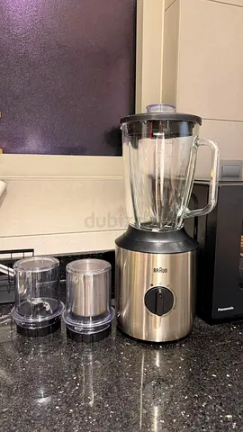 Braun Stainless Steel Blender with Two Dry Mills - Good Condition