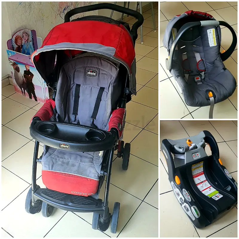 Classifieds: Chicco red stroller with infant car seat and base  used, good  condition | dubizzle Dubai
