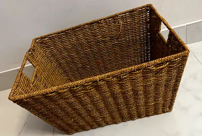 Woven rectangular baskets x 3