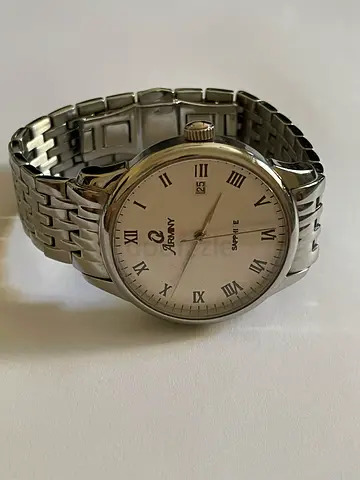 Titanium-style Stainless Steel Mens Analog Watch - Classic Roman Dial