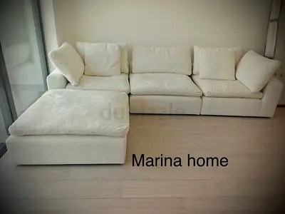 4 piece marina home white cloud sofa