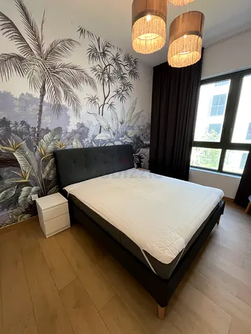 IKEA bed, mattress and two bedside tables