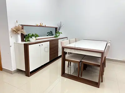 6 seater Dining table with Chest drawer