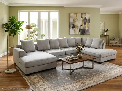 The One Kingston U Shape Sofa Gray Excellent Condition