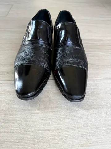 “Mario Bruni” Men’s black leather loafer shoes - size 41