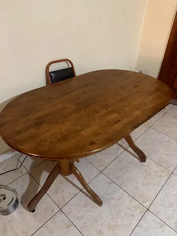 Solid Wood Oval Dining Table - Seats 6