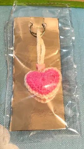 Crocheted Heart Keychain