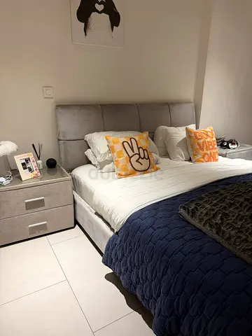 “Premium king bed with luxury mattress  topper and matching side bed cabinets from The One