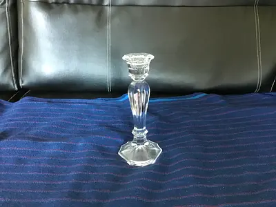 Vintage Oscar De La Renta 8.5” Chippendale Crystal Single Candle Holder
